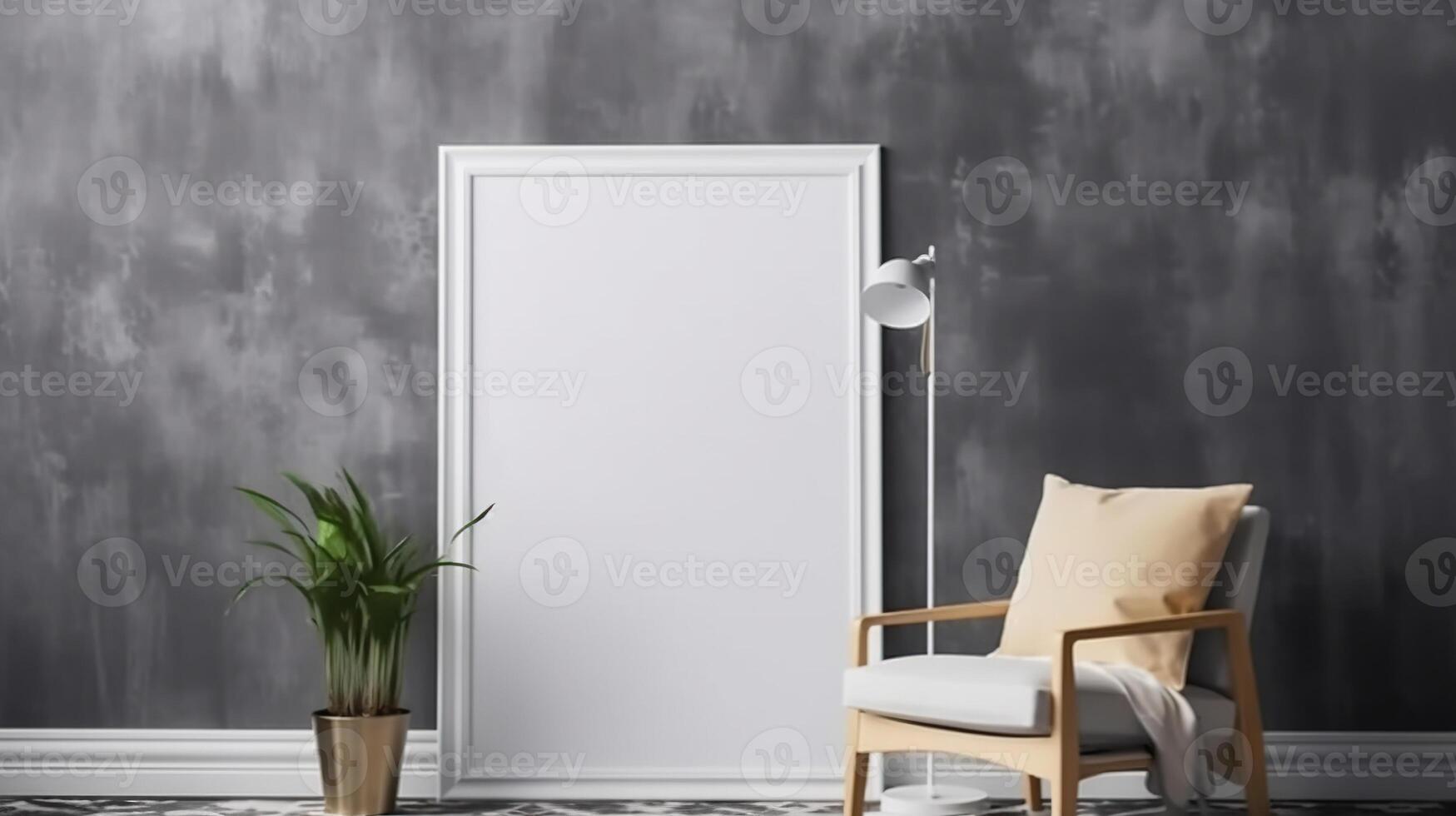 generativ ai, realistisk vit affisch falsk upp tom på minimalistisk bakgrund, konstverk mall foto