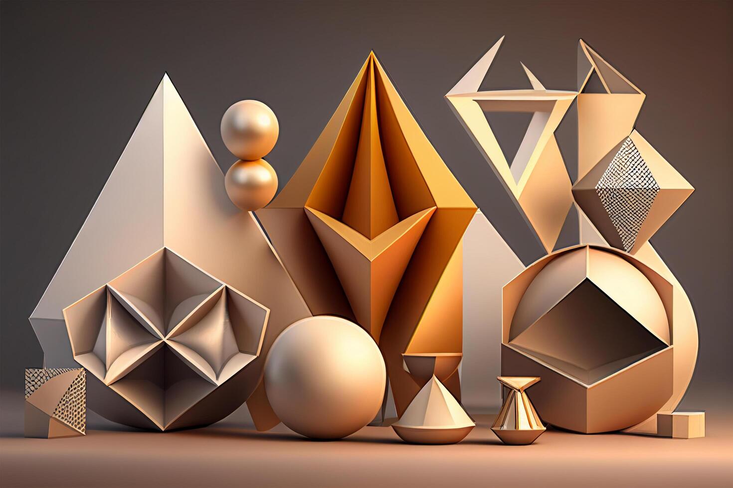 abstrakt 3d tolkning av geometrisk former. modern bakgrund design för affisch, omslag, varumärke. generativ ai foto