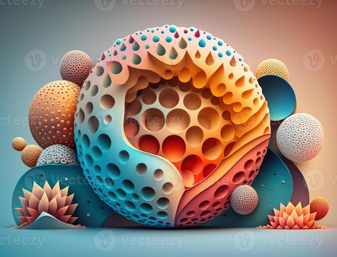 abstrakt bild terar en kombination av organisk och geometrisk former dynamisk och energisk bakgrund skapas med generativ ai teknologi foto