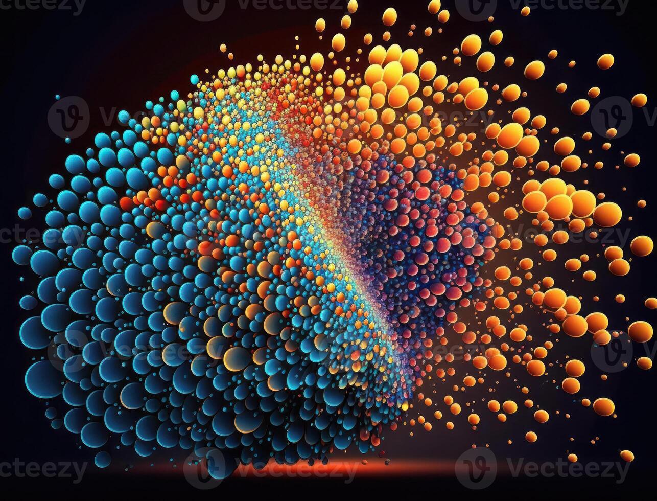 färgrik abstrakt geometrisk bakgrund med punkt former pointillism stil skapas med generativ ai teknologi foto