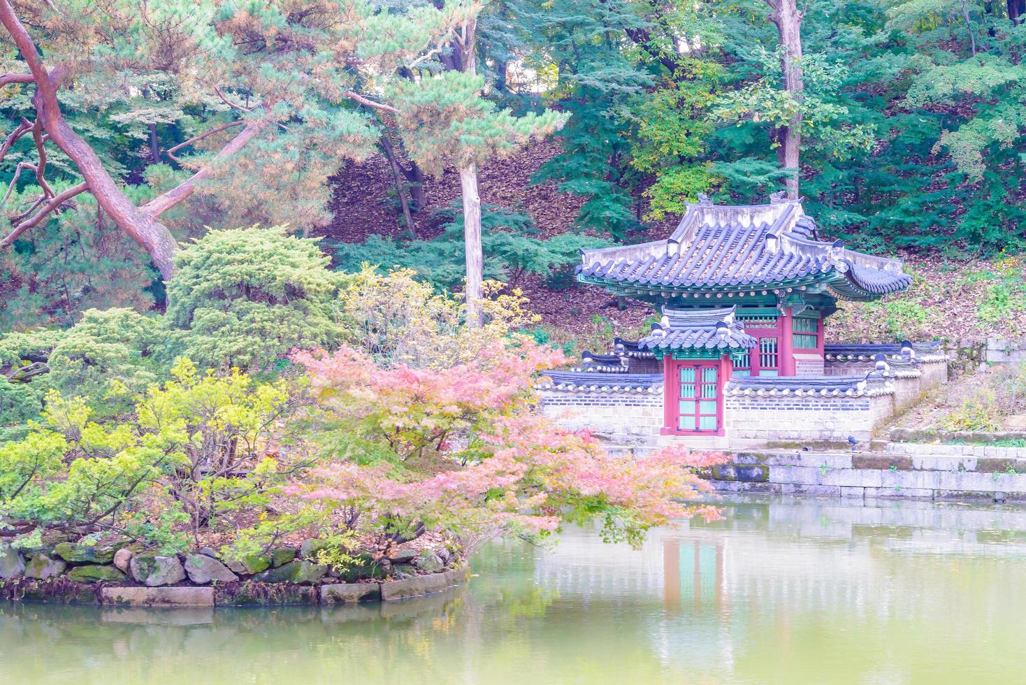 Changdeokgung palats i Seoul, Sydkorea foto