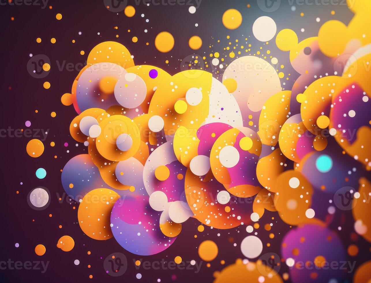 färgrik abstrakt geometrisk bakgrund med punkt former pointillism stil skapas med generativ ai teknologi foto