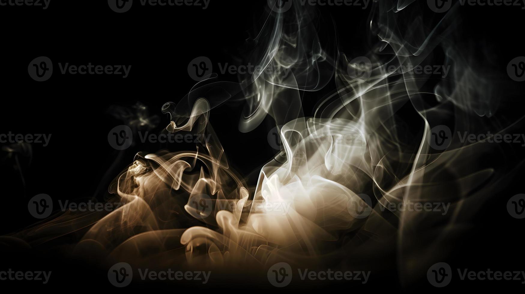 elfenben rök puffar med dramatisk bakgrundsbelysning - skön abstrakt ljus bakgrund foto