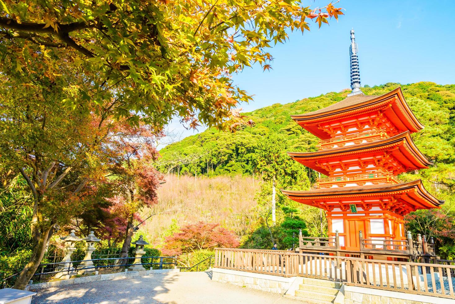 kiyomizu dera-templet i Kyoto, Japan foto