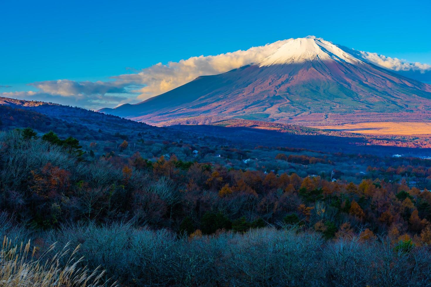 vacker mt. fuji vid Yamanaka sjön, Japan foto