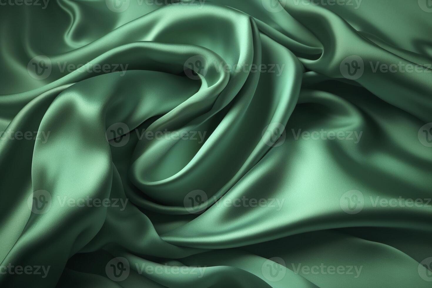 grön färgad silke satin bakgrund, skapas med generativ ai foto