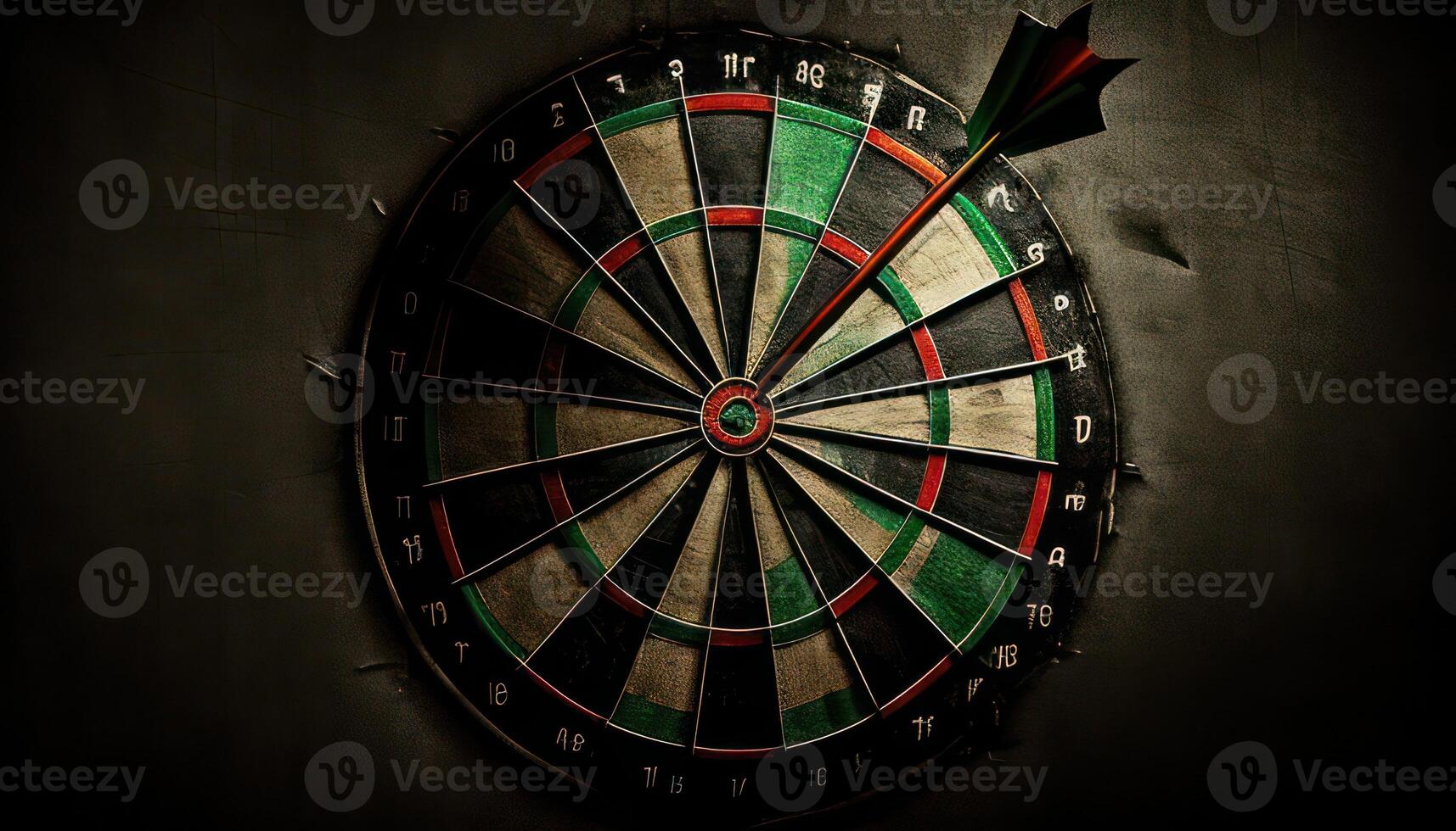 dartboard med pil. ai genererad foto