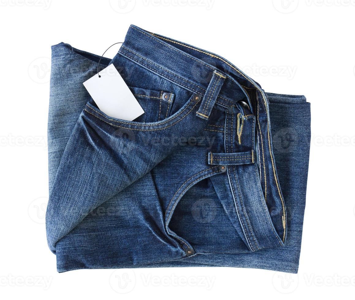 ny blå jeans Byxor och märka foto