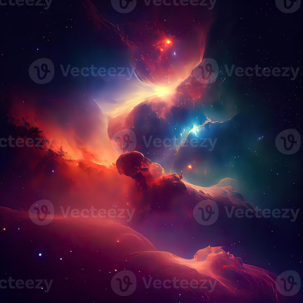 djup Plats nebulosa bakgrund - ai genererad foto