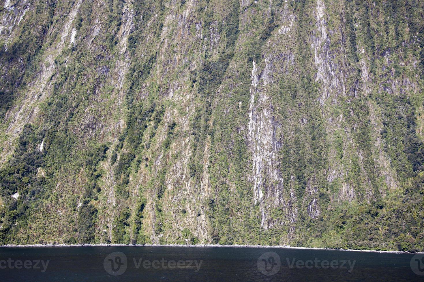 fjordland nationell parkera brant kustlinje foto