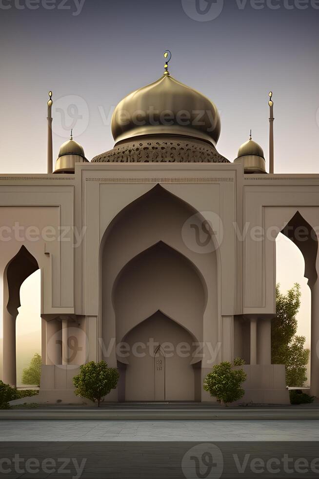 ai genererad islamic bön- moské arabiska, eid mubarak foto