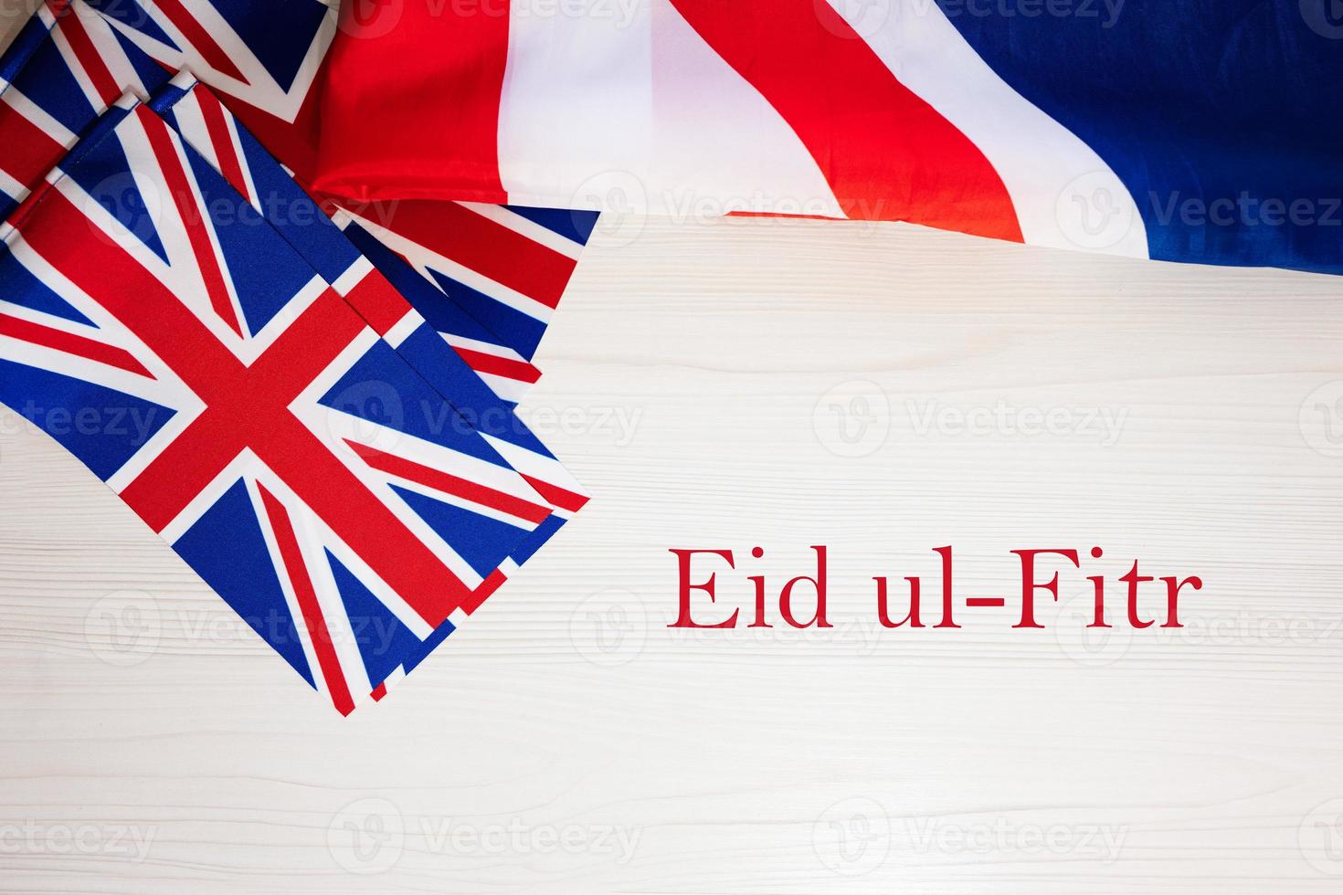 eid ul-fitr. brittiskt högtider begrepp. Semester i förenad rike. bra storbritannien flagga bakgrund. foto