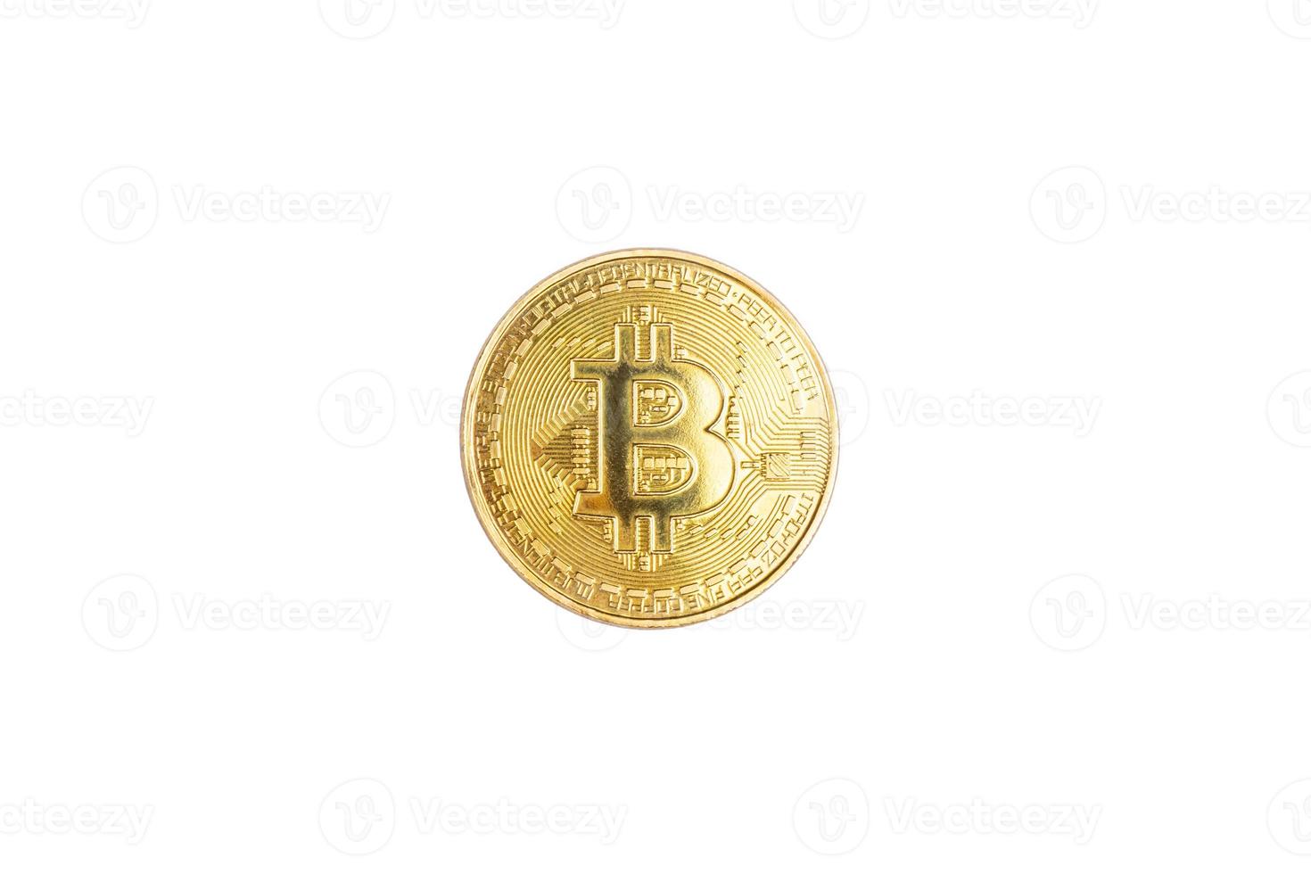guldmynt bitcoin isolerad på vit bakgrund foto