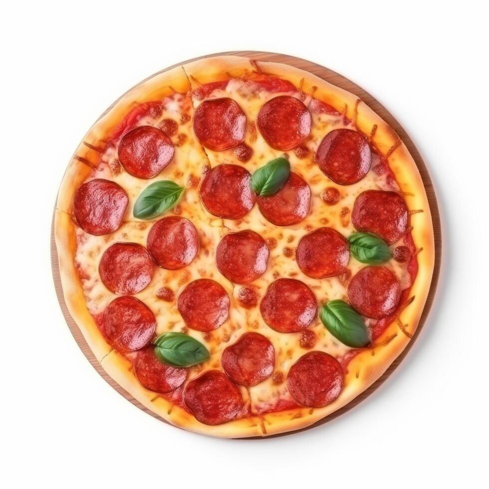 varm pizza isolerat. illustration ai generativ foto