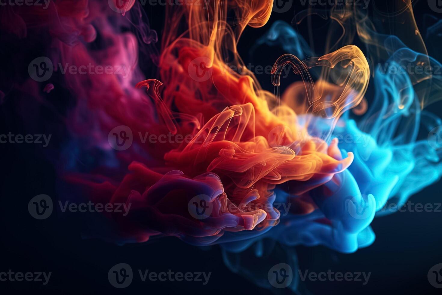 abstrakt färgrik rök bakgrund. genererad ai. foto