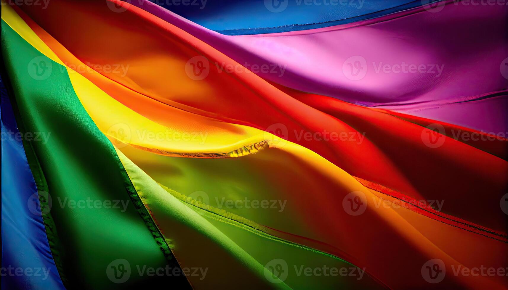 regnbåge flagga. illustration. vinka färgrik regnbåge flagga. detalj av de regnbåge flagga. generativ ai foto