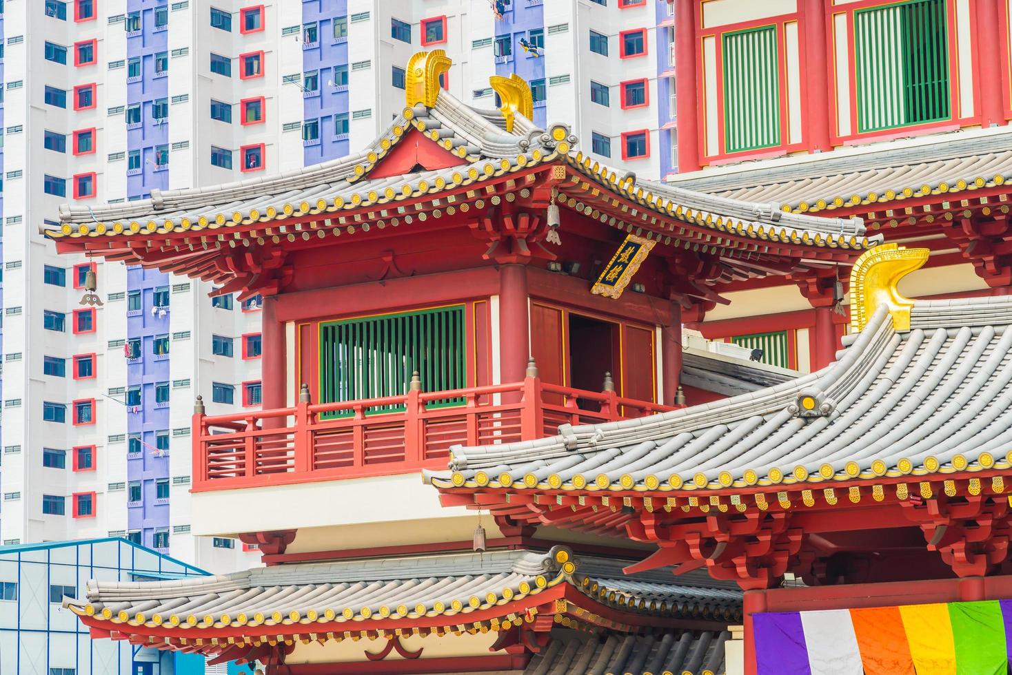 vackert buddha tand tempel i singapore foto