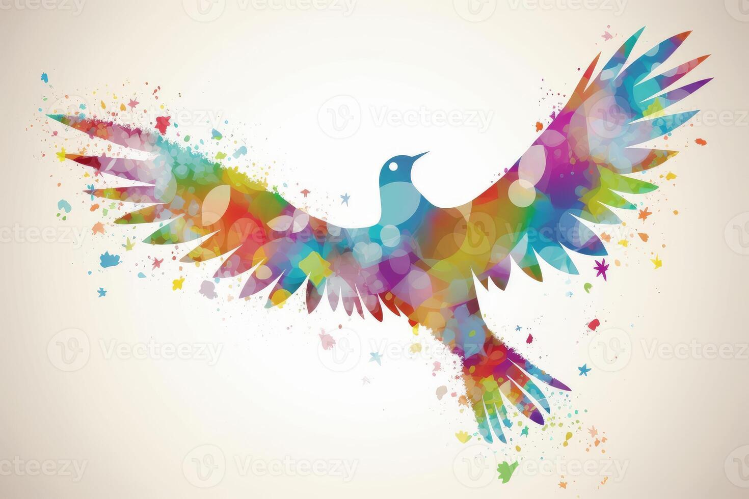 internationell dag av fred färgrik fågel logotyp generativ ai foto