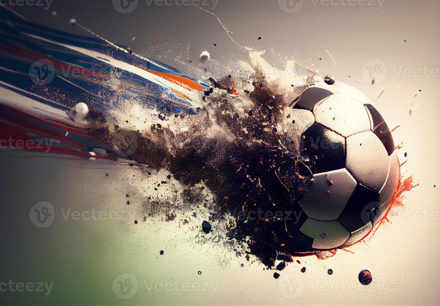 abstrakt sporter affisch fotboll boll - ai genererad bild foto