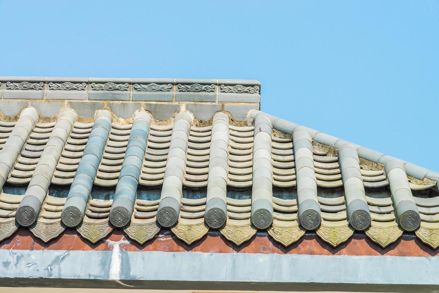 tak av ett tempel, kinesisk stil foto