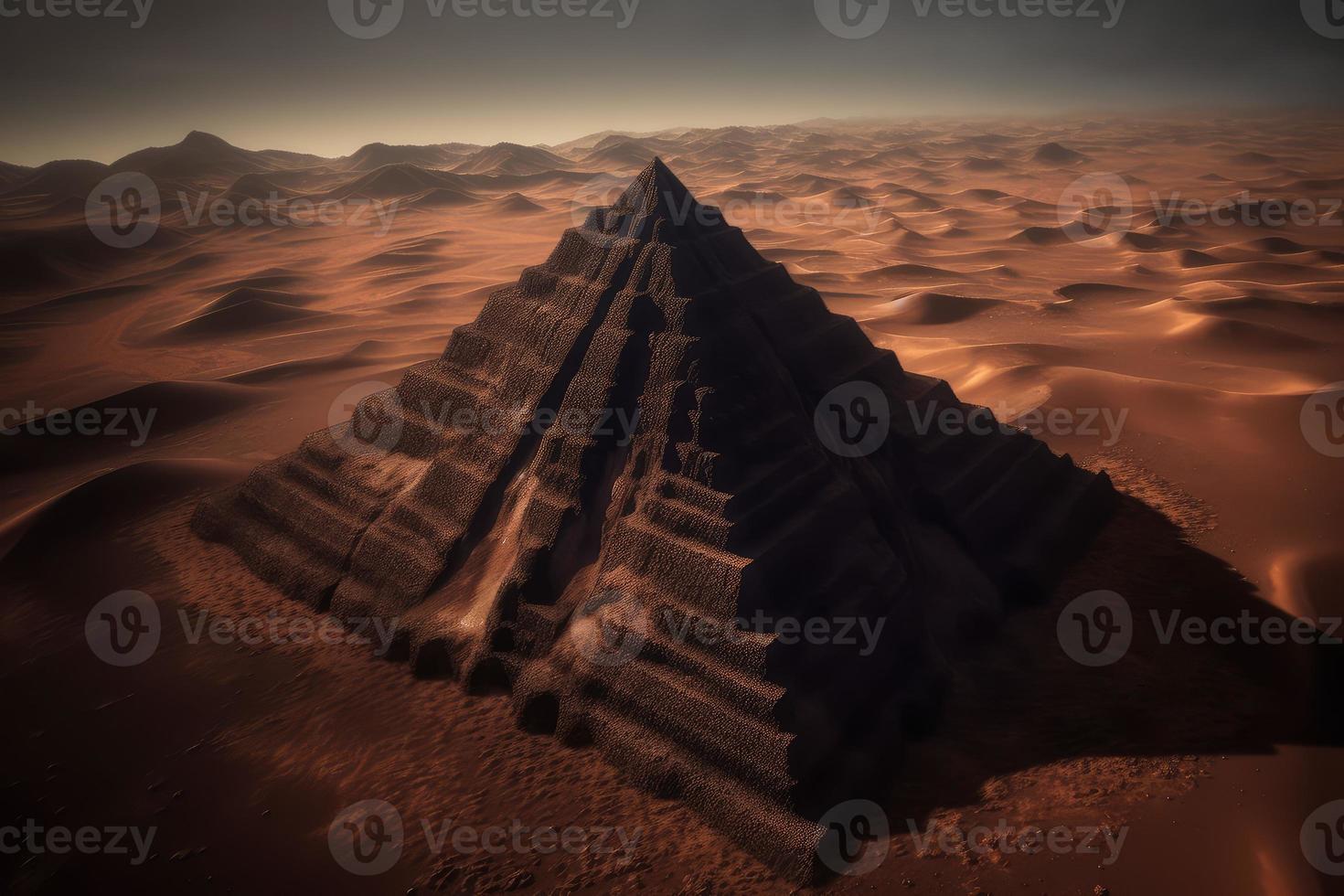 utomjording sten pyramid. generera ai foto