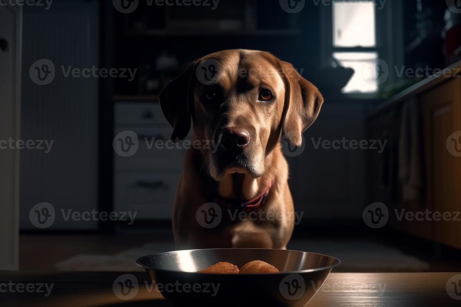 hund mat. generera ai foto