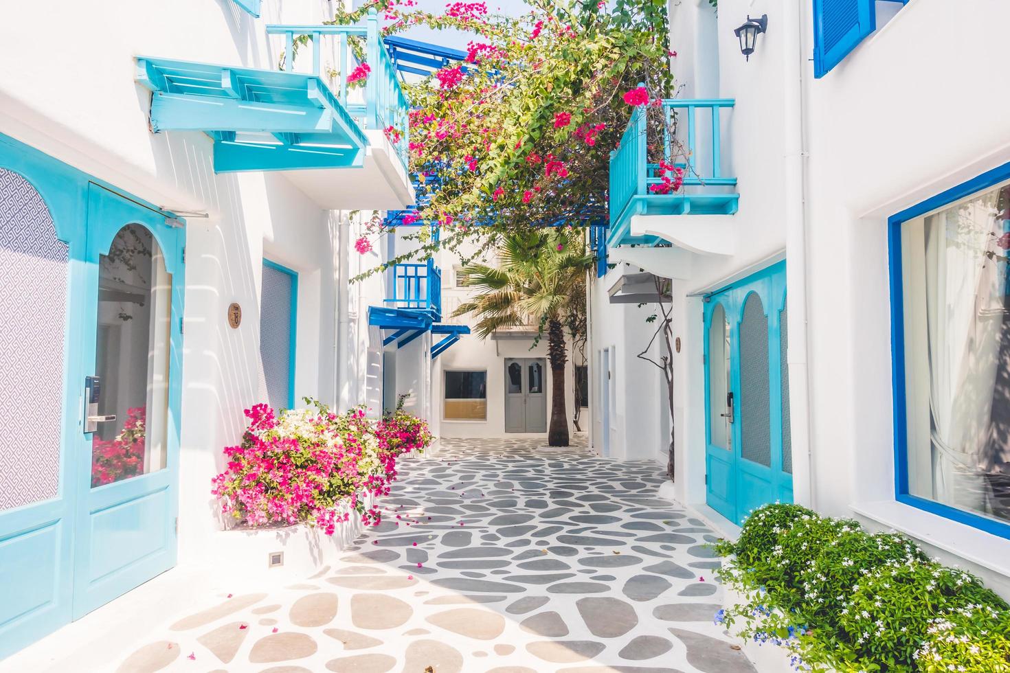 traditionella hus på Santorini, Grekland foto