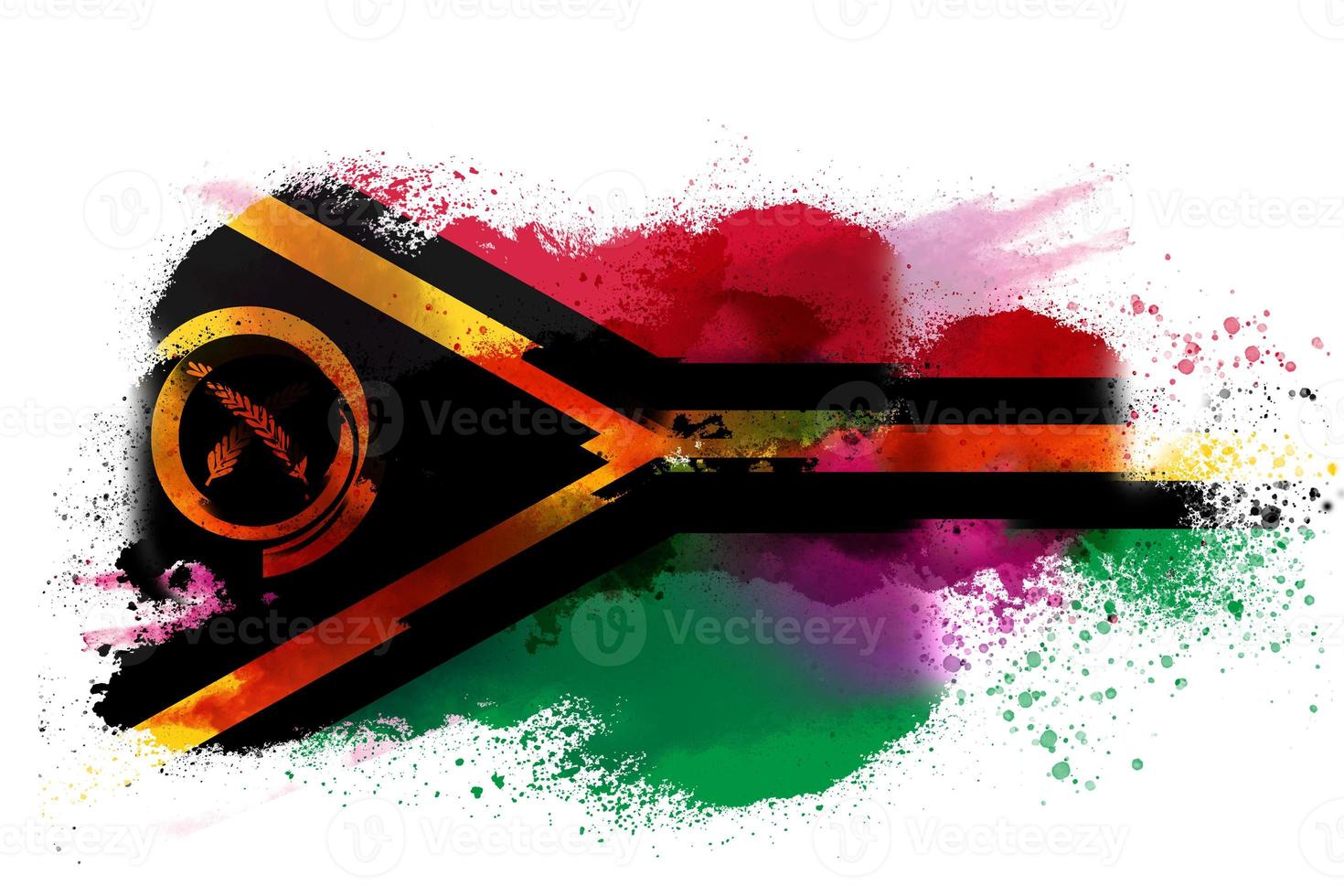 vanuatu vattenfärg målad flagga foto