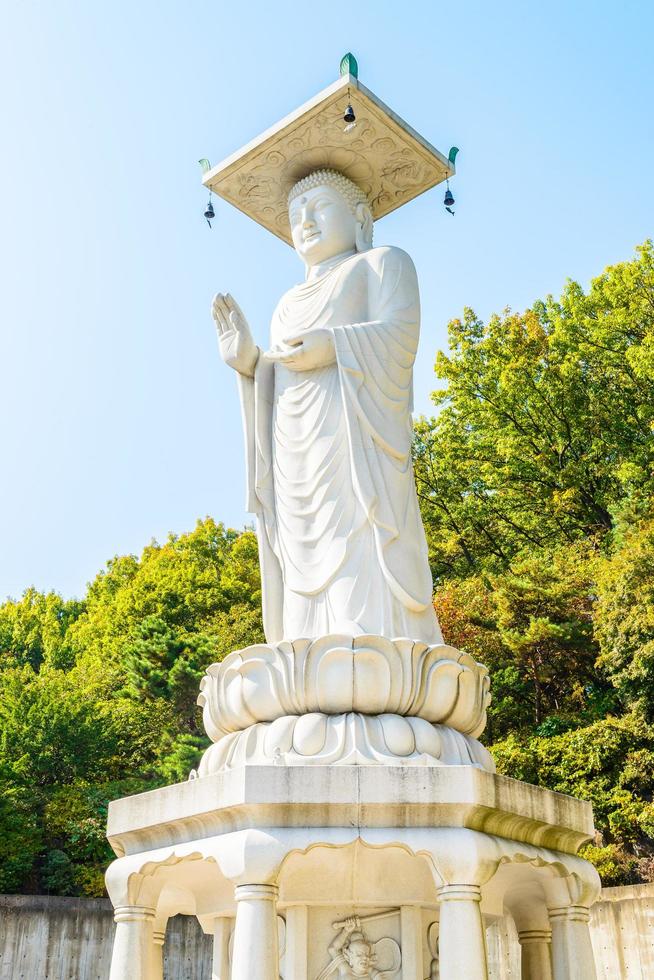 staty vid templet bongeunsa i Seoul, Sydkorea foto