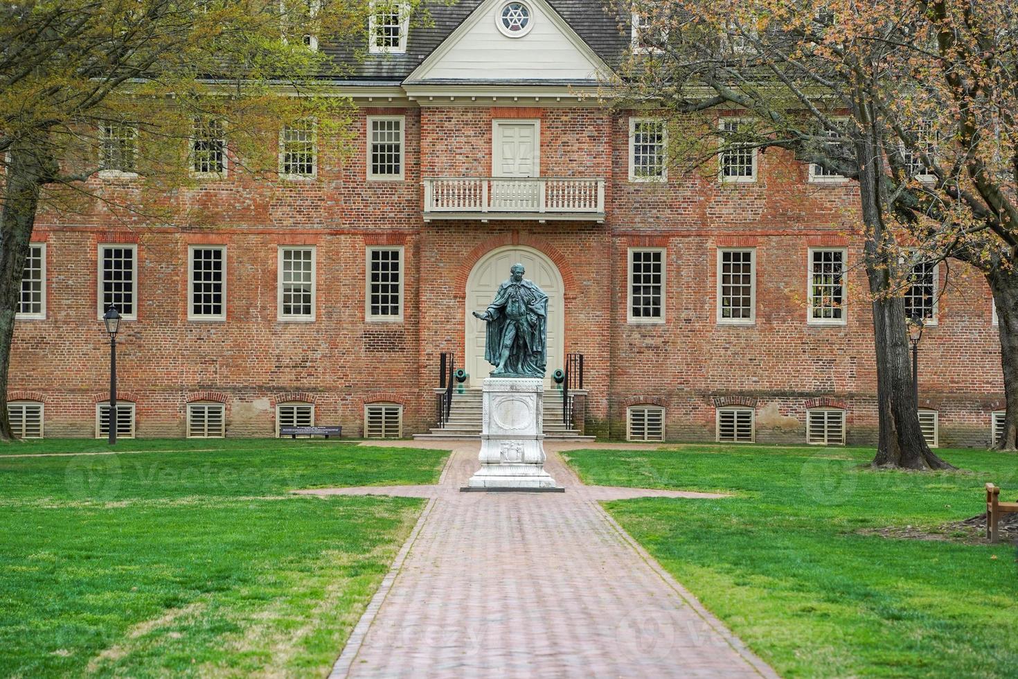 william och mary universitet auktoriserad i 1693 i williamsburg. foto