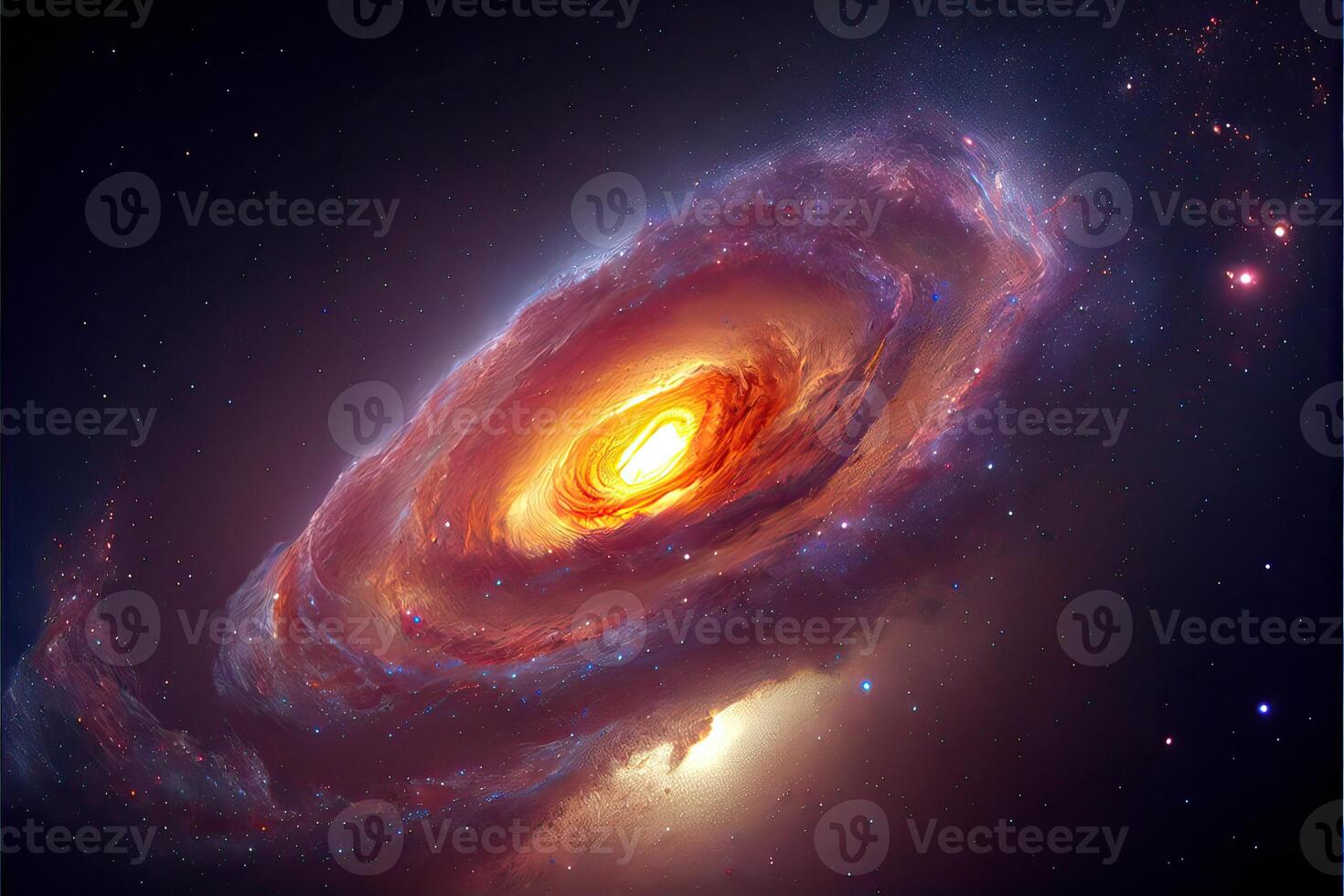 generativ ai illustration av mjölkig sätt galax kolliderande med andromeda galax, universell och yttre Plats foto