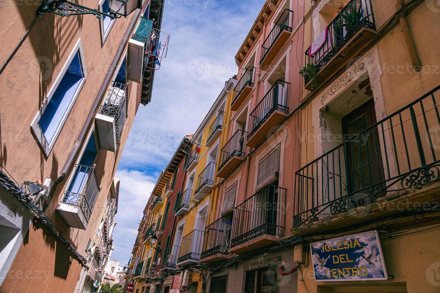 gator i de historisk gammal stad av zaragoza, Spanien foto