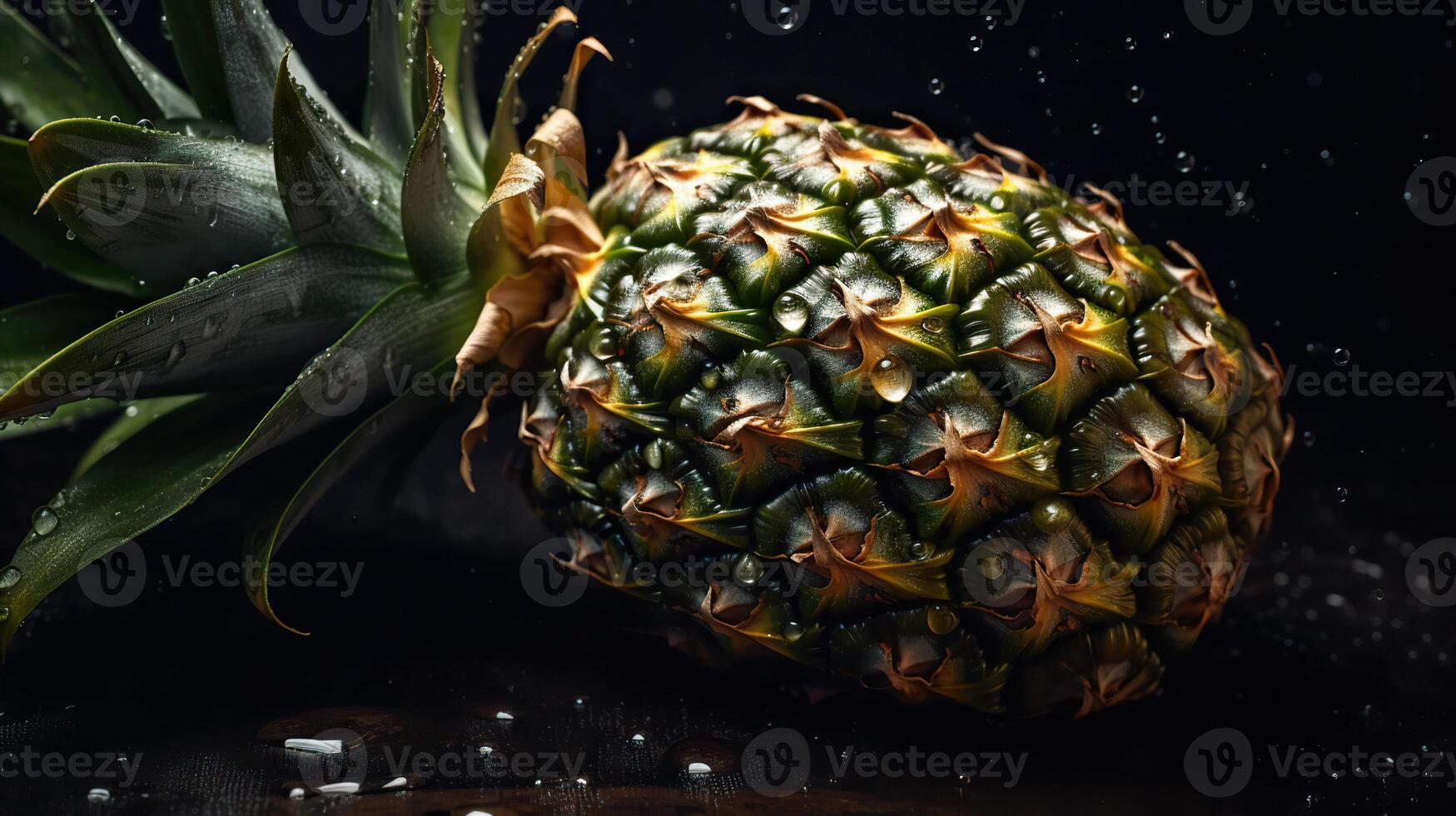 ai genererad. generativ ai. realistisk ananas uppsättning. kan vara Begagnade för avkok. svartvit illustration foto