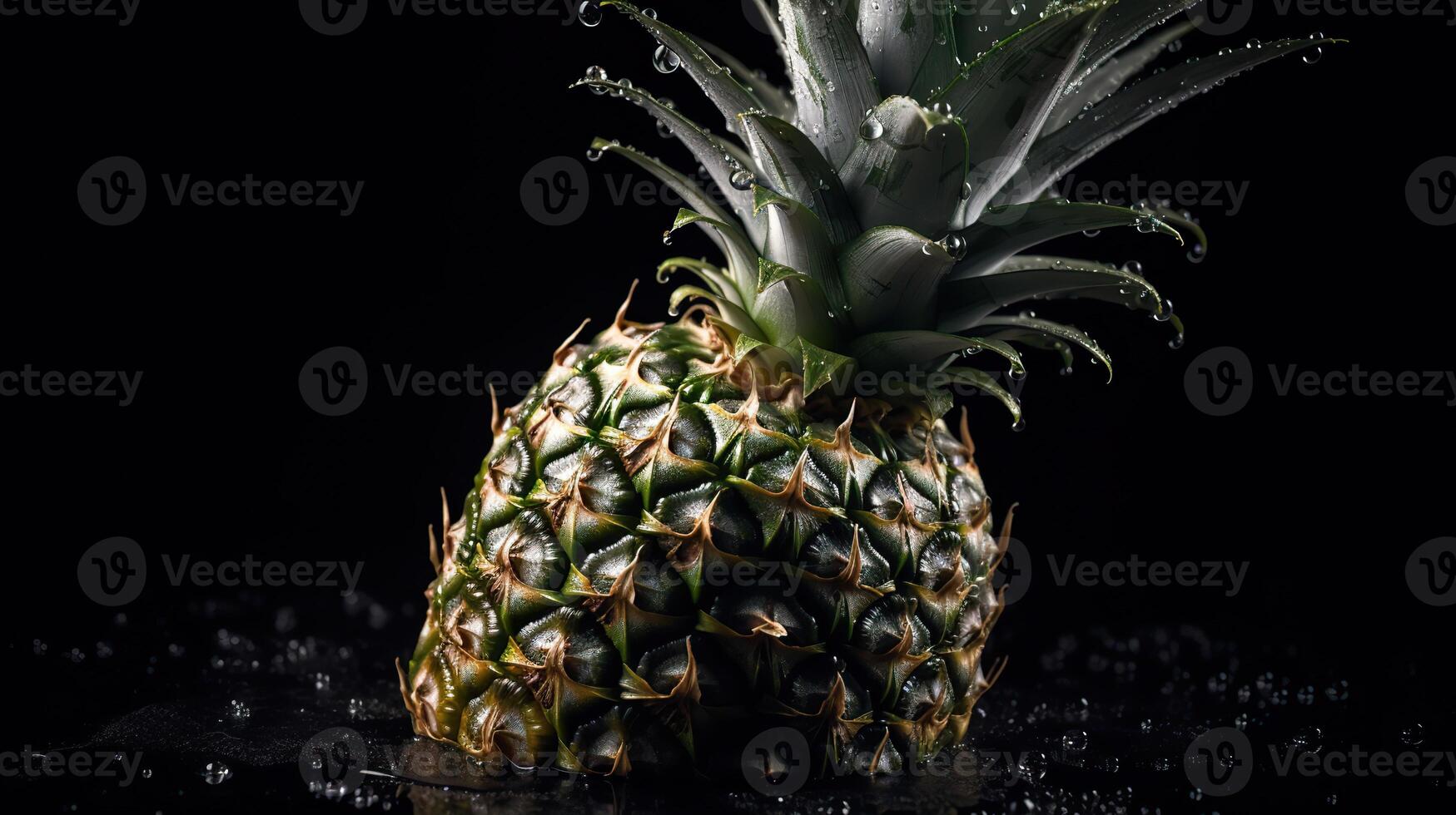 ai genererad. generativ ai. realistisk ananas uppsättning. kan vara Begagnade för avkok. svartvit illustration foto