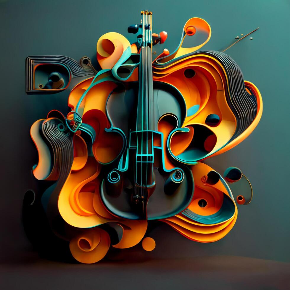 abstrakt surrealistic fiol. generativ ai foto
