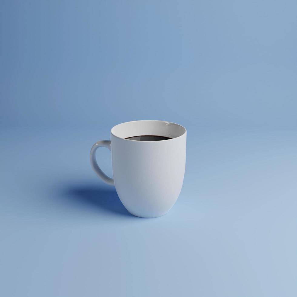 isolerat kaffe kopp på blå bakgrund foto