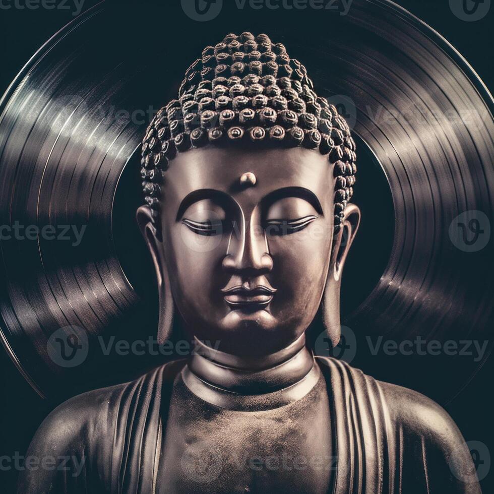 buddha som album omslag för medling generativ ai foto