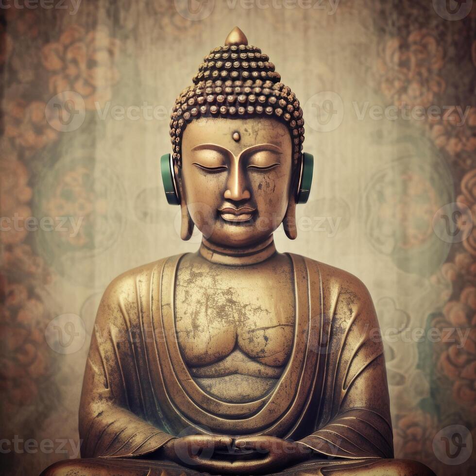 buddha som album omslag för medling musik generativ ai foto