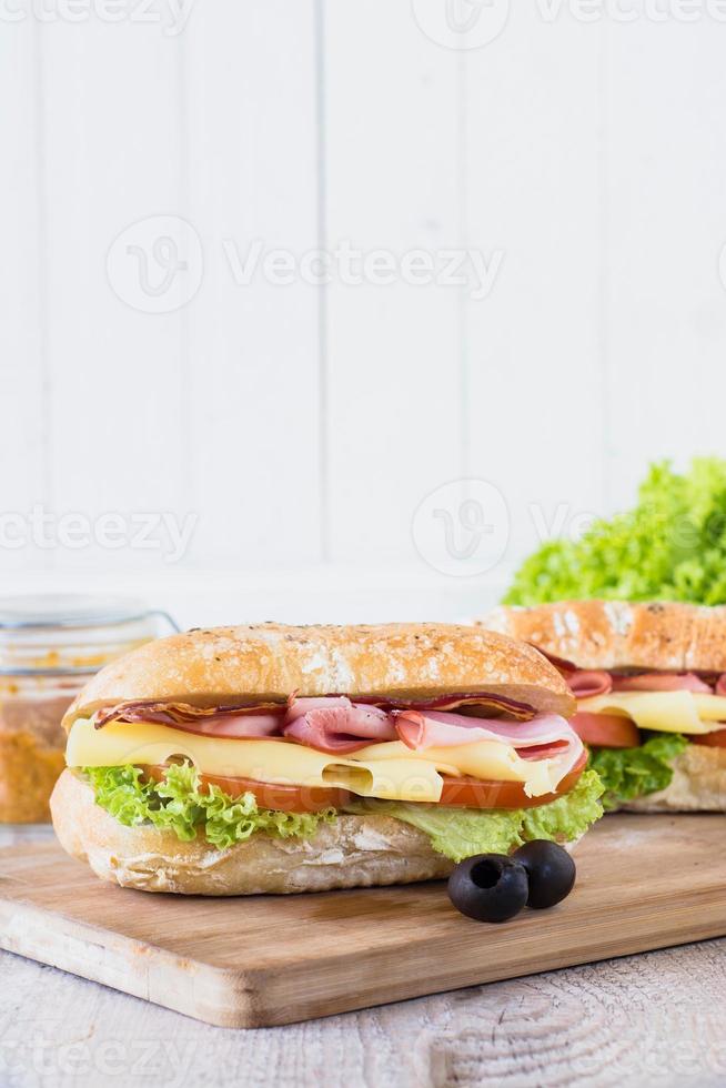 ciabatta smörgås närbild foto