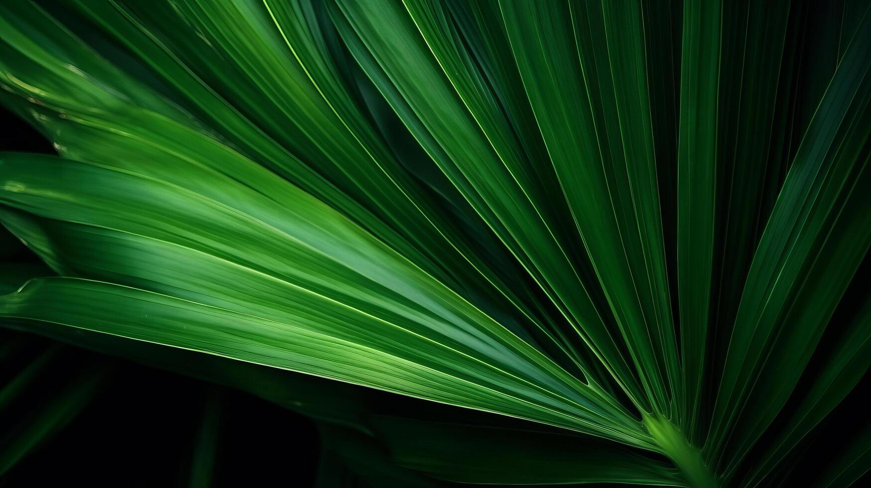 grön handflatan blad bakgrund. illustration ai generativ foto