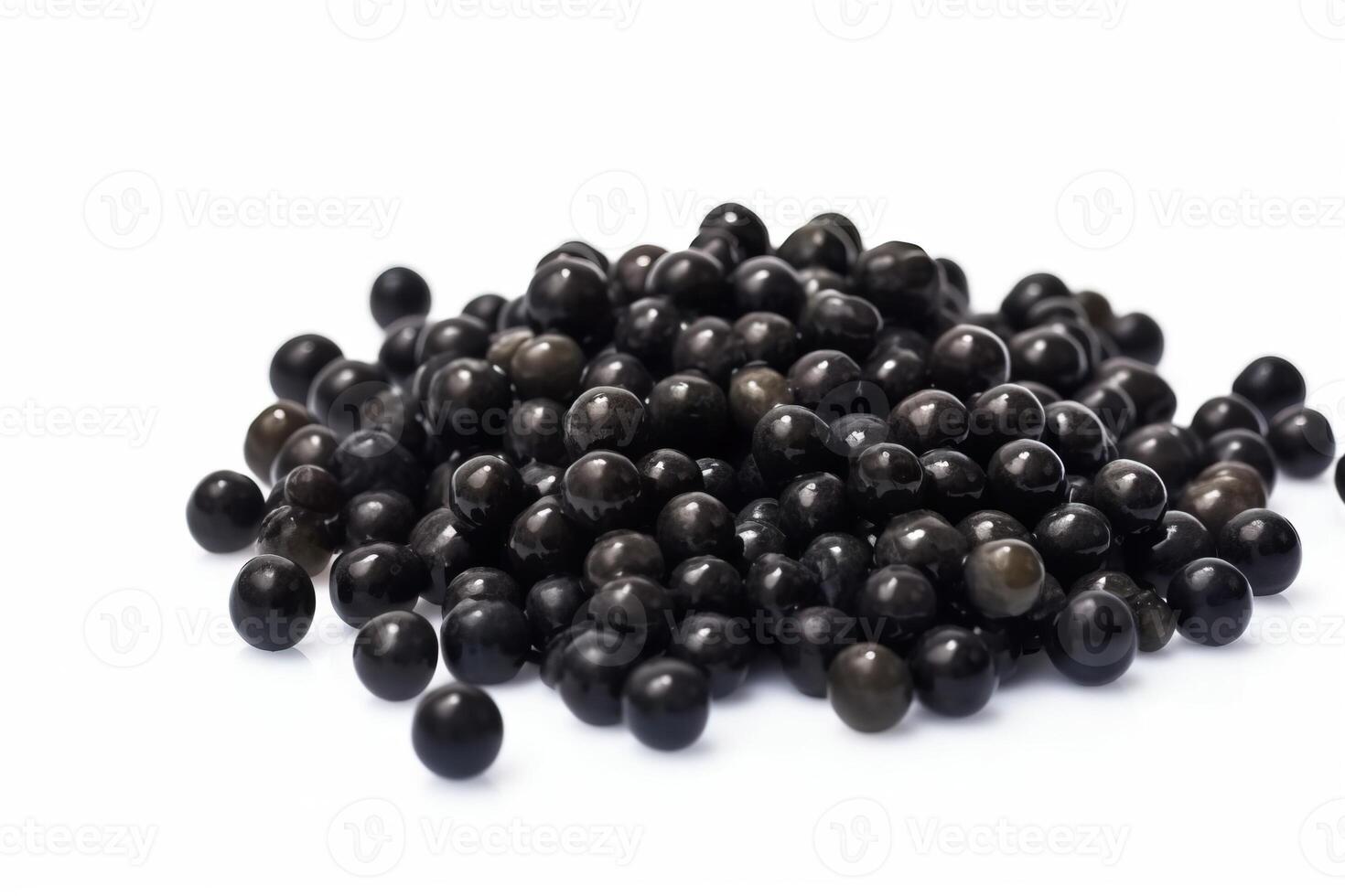 svart kaviar i bulk på en vit bakgrund. elit exotisk delikatess. ai genererad. foto