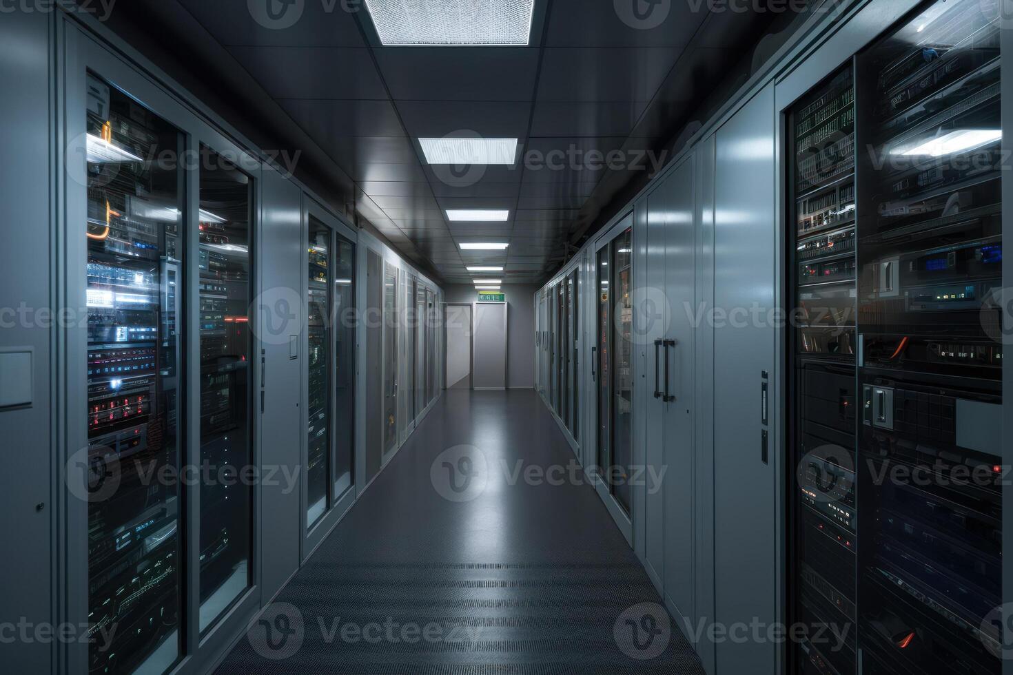 server korridor rum generativ ai foto