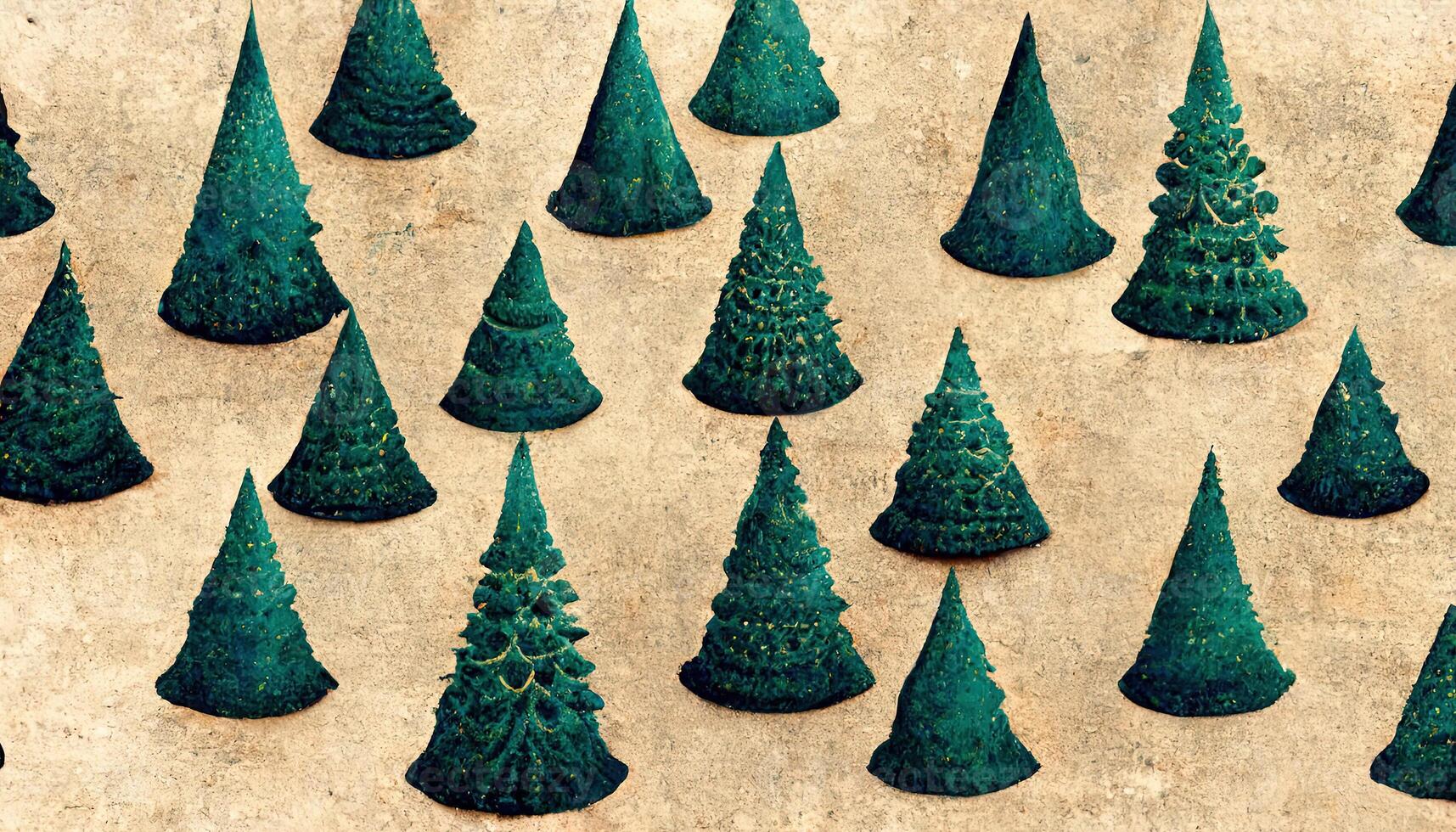 attraktiv många årgång jul träd som sömlös bricka textur, detaljerad, färgad. generativ ai foto