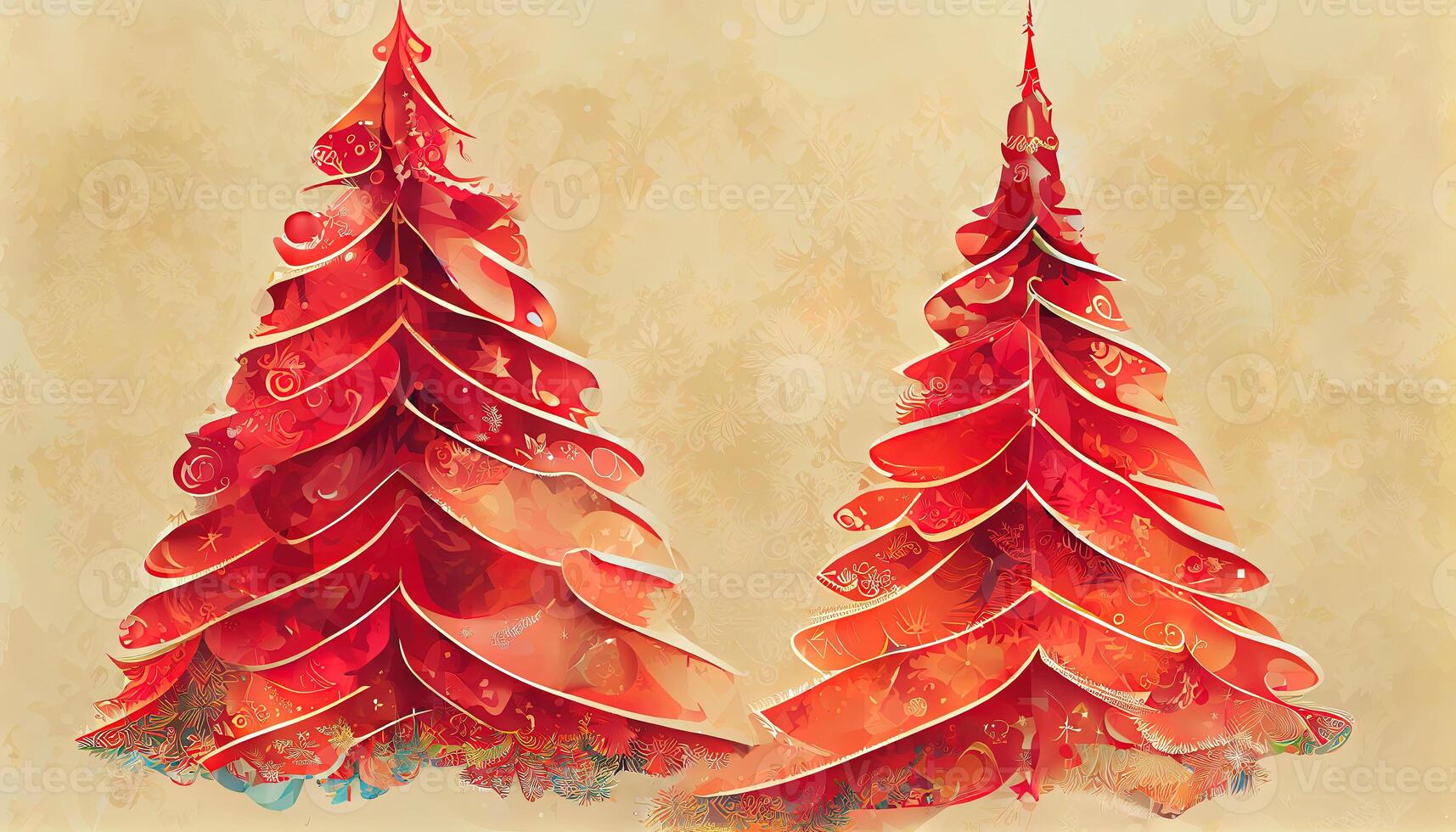 jul träd färgrik illustration. jul tema bakgrund. generativ ai foto