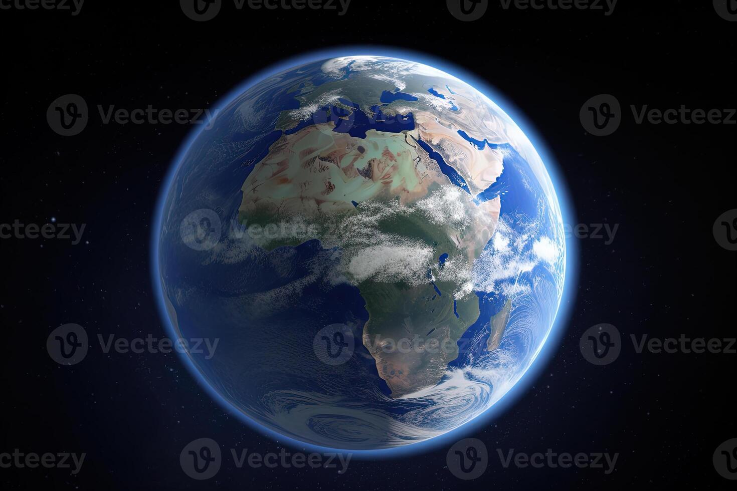 realistisk jord planet i Plats. ai genererad foto