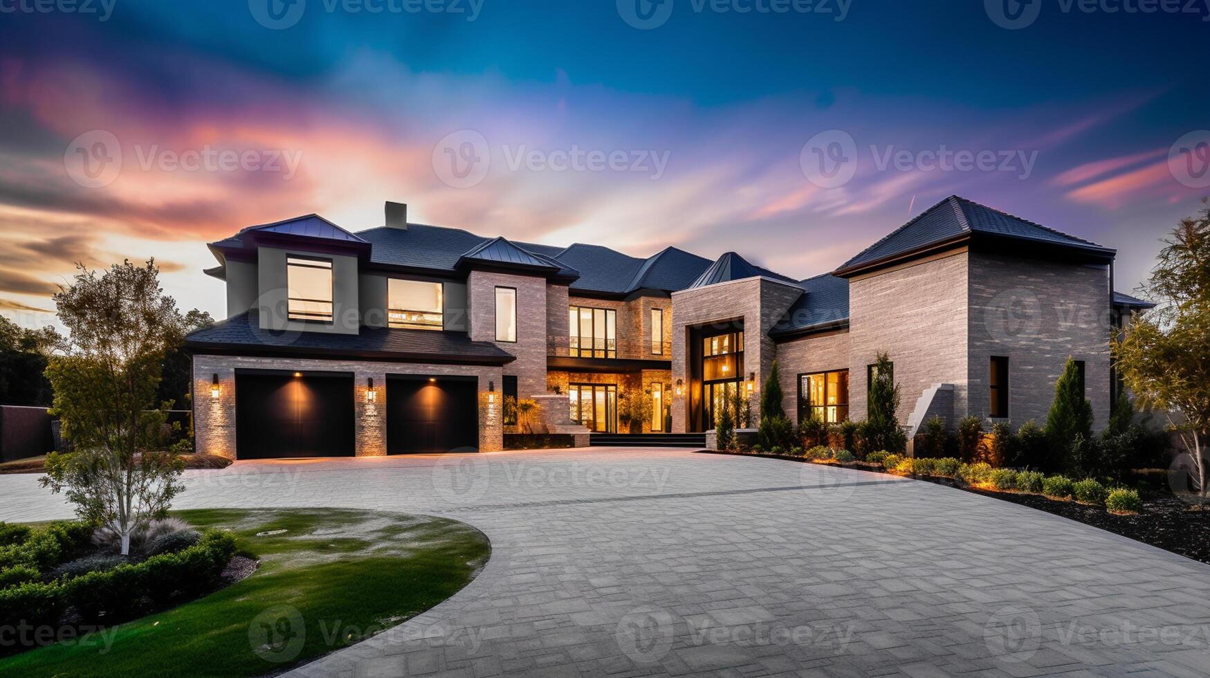 ai generativ 3d modern lyx verklig egendom hus för försäljning och hyra , lyx fast egendom begrepp, foto