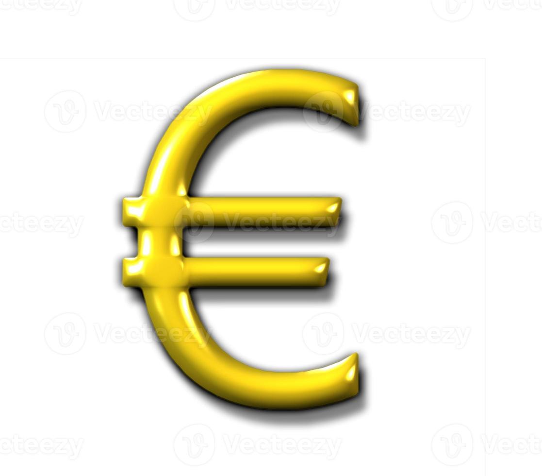 euro på vit foto