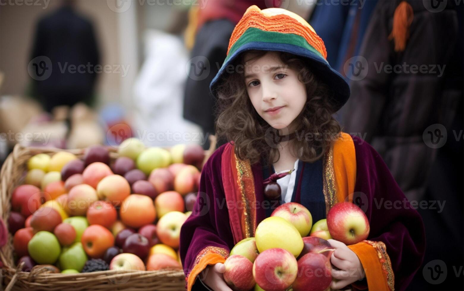 Lycklig rosh hashanah eller rosh hashana begrepp eller fira purim festival ai generativ foto