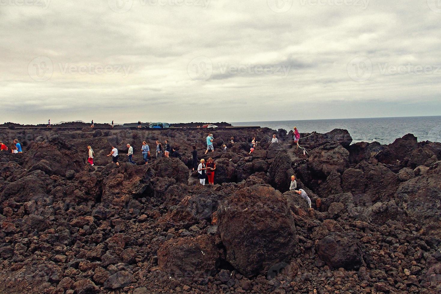 original vulkanisk landskap från de spanska ö av lanzarote foto