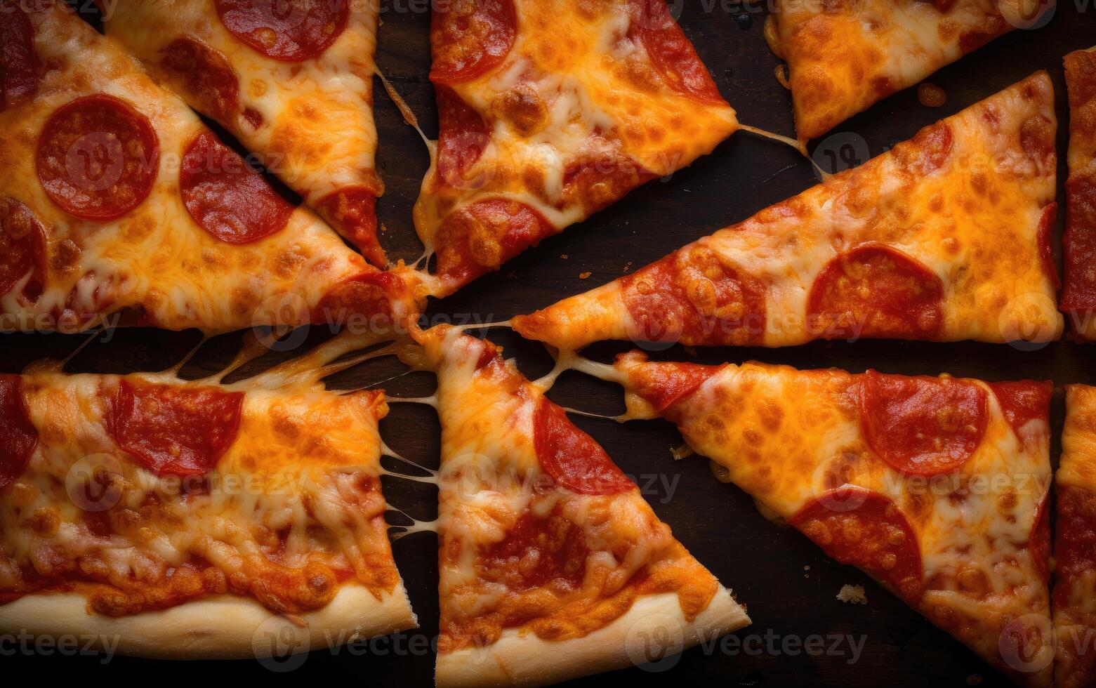gott pepperoni pizza och matlagning Ingredienser tomater basilika på svart betong bakgrund. topp se av varm pepperoni pizza. med kopia Plats för text. platt lägga. baner. generativ ai. foto